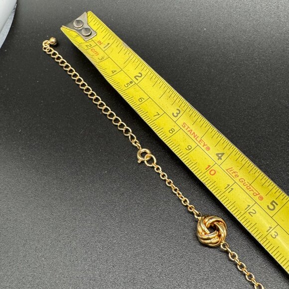 Vintage Avon Gold Tone Chain Necklace and Pierced Earrings set with Knots - Picture 12 of 12